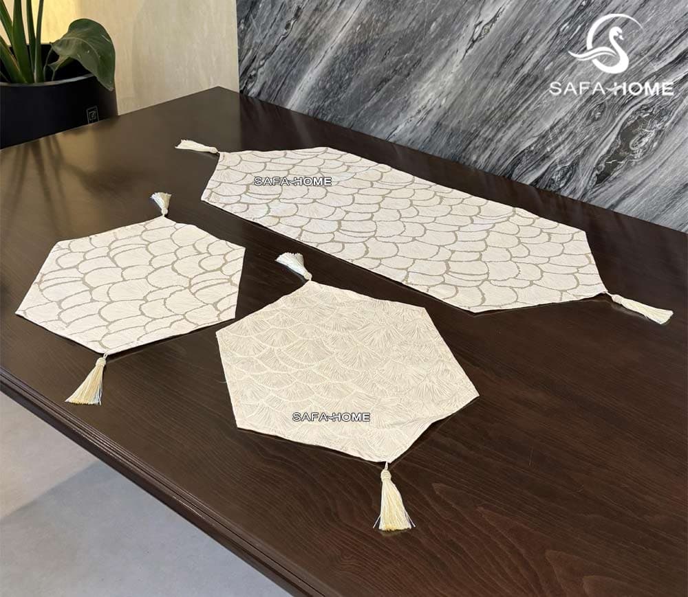 ست رومیزی رانر 4 تکه طرح صدف — تصویر ۲