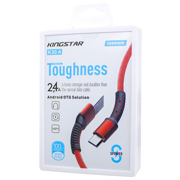 کابل شارژ 1 متری microUSB کینگ استار K30 A — تصویر ۳