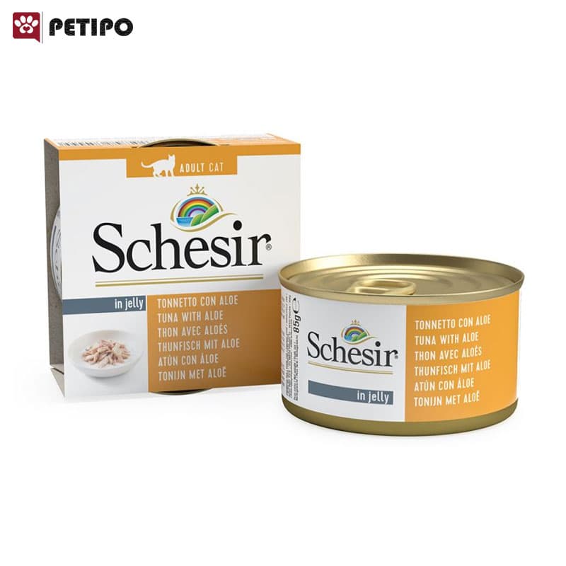 کنسرو گربه با طعم ماهی تن و آلوورا شسیر (Schesir Tuna with Aloe) وزن 85 گرم