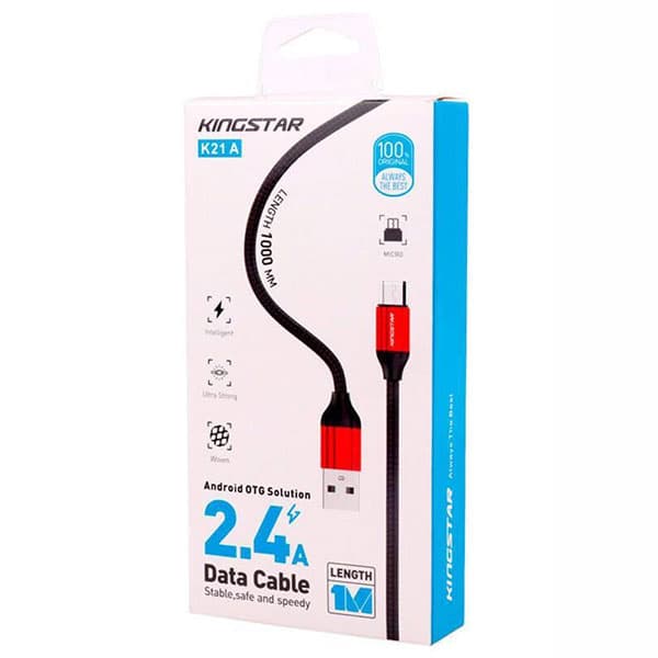 کابل شارژ 1 متری microUSB کینگ استار K21 A — تصویر ۴