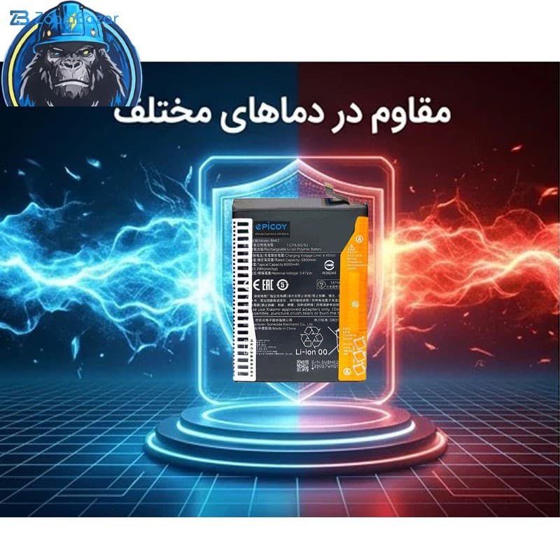 باتری موبایل اپیکوی مدل Gorillaomi BN62 Irj ظرفیت 6000 میلی آمپر ساعت سازگار با گوشی موبایل شیائومی Poco M3 — تصویر ۸