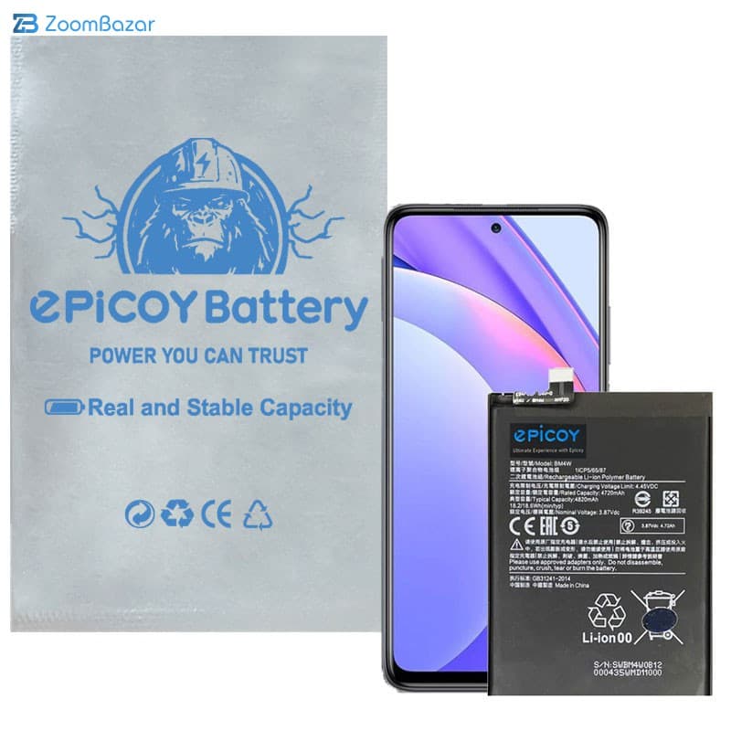 باتری موبایل اپیکوی مدل Gorillaomi BM4W Irj ظرفیت 4820 میلی آمپر ساعت سازگار با گوشی موبایل شیائومی Mi 10 Lite — تصویر ۳