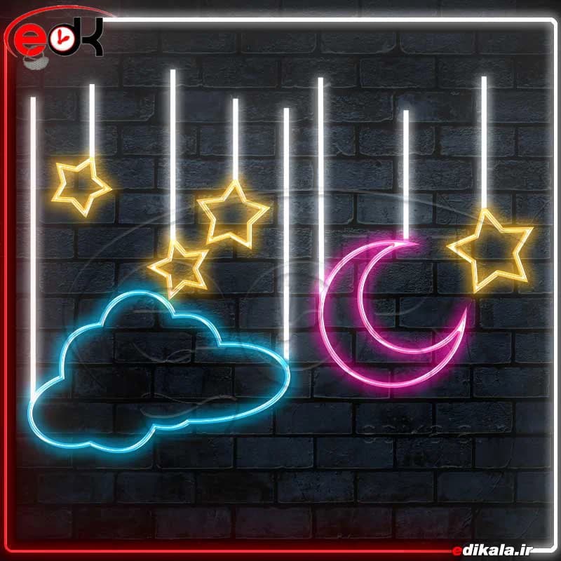 تابلو نئون طرح Good night شماره 2 در ابعاد مختلف + آداپتور