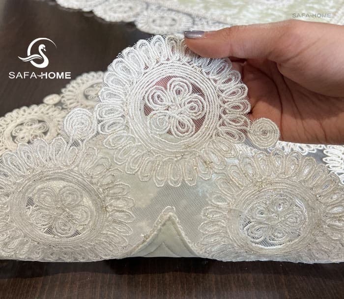 ست رومیزی قیطان 3 تکه طرح مربع — تصویر ۴