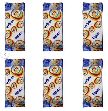 دستمال کاغذی جیبی توپاکس بسته 6 عددی