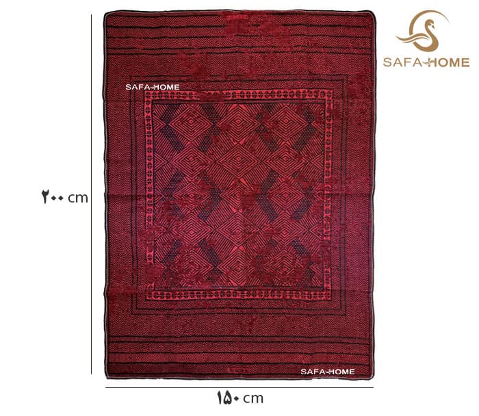 زیر سفره ای 3 متری طرح سنتی مشکی قرمز — تصویر ۳