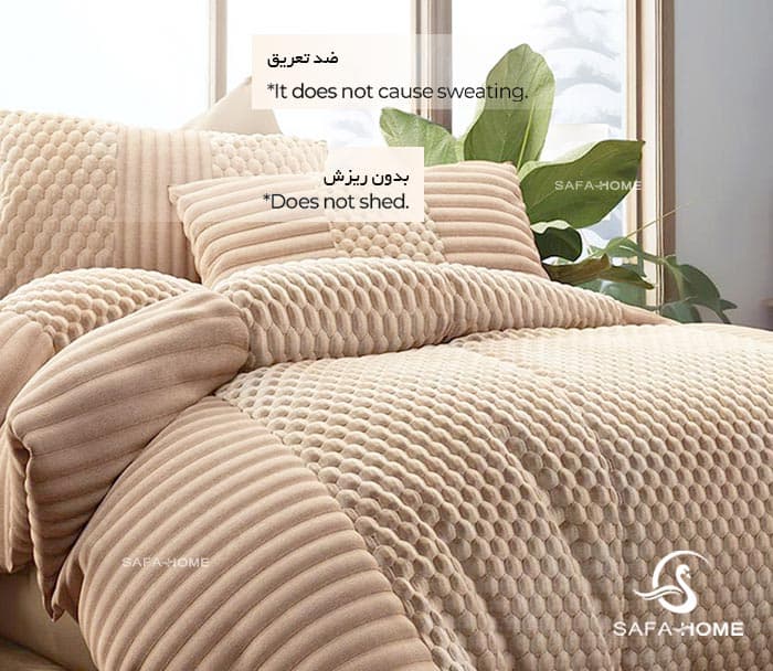 سرویس روتختی سه تکه مخمل طرح النور — تصویر ۲