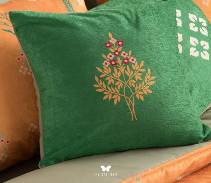 روتختی دونفره سرو چمان 8 تکه پشت کتان هرمدر — تصویر ۴