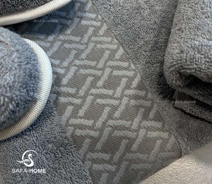 ست حوله عروس و داماد مدل جواهیر طوسی کالباسی — تصویر ۶