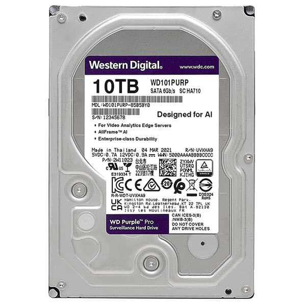 هارد اینترنال 10 ترابایت وسترن دیجیتال WD101PURP – بنفش