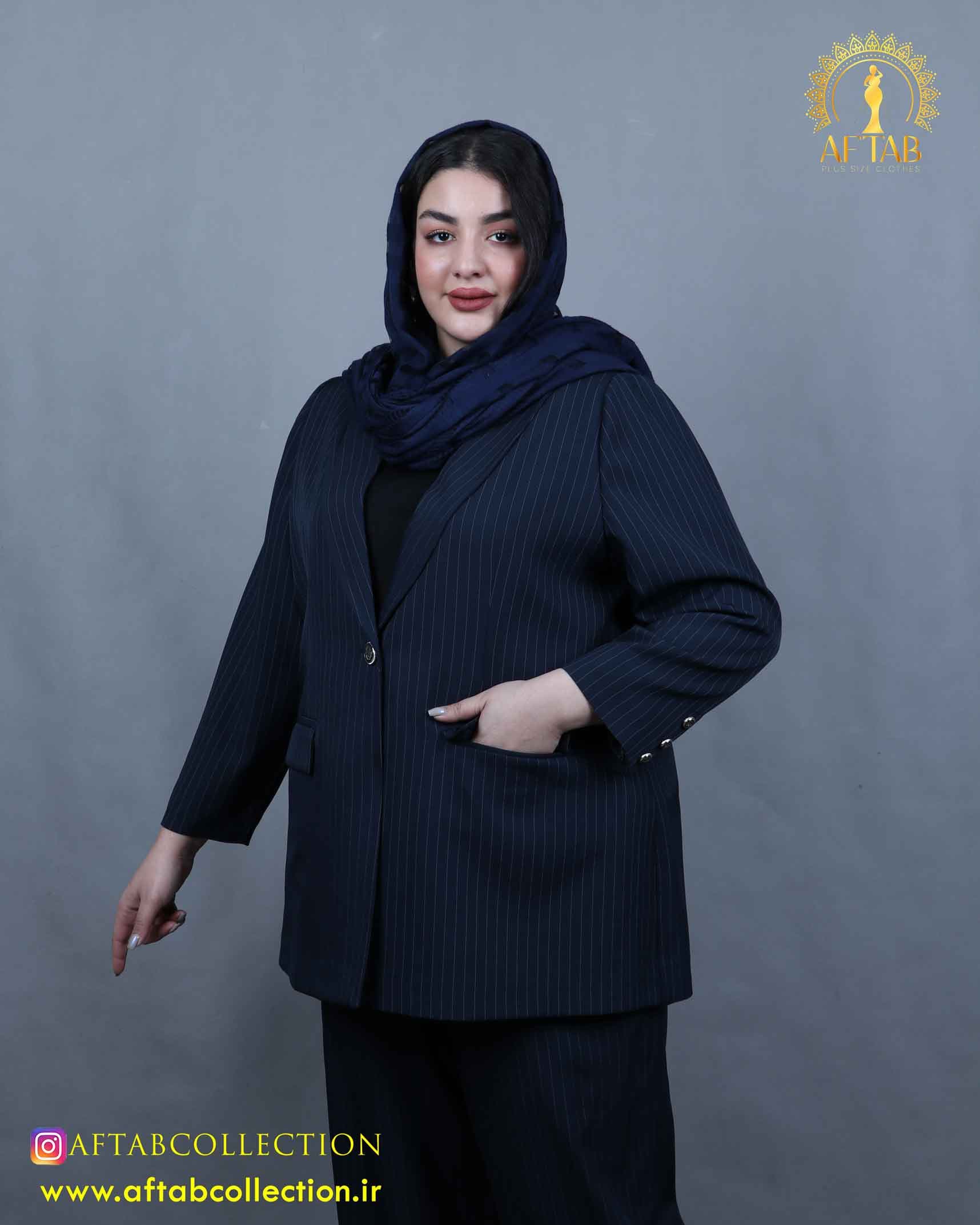 کت و شلوار دیپلمات تک دکمه سایزبزرگ 5484 — تصویر ۸