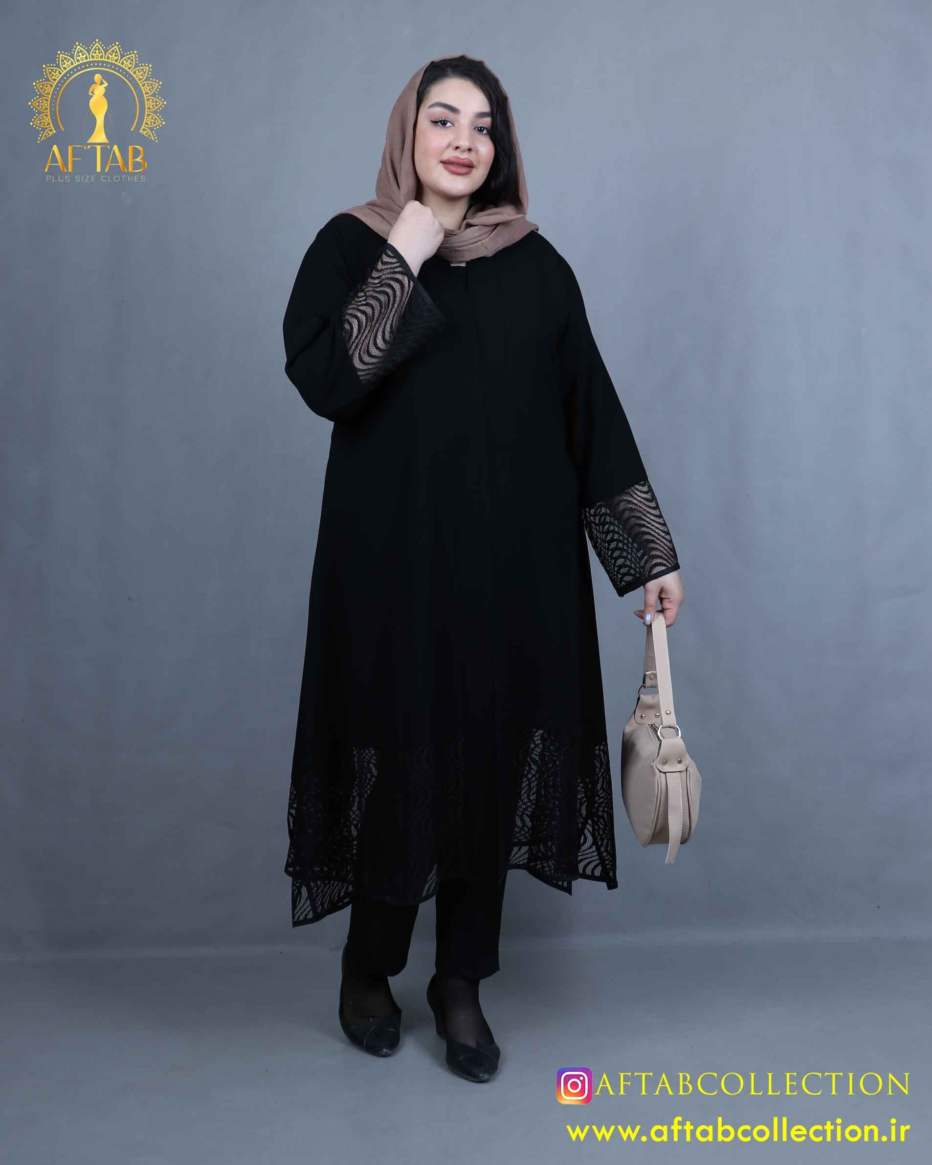 مانتو شانتون خرجکار یاخما سایزبزرگ 3670 — تصویر ۳