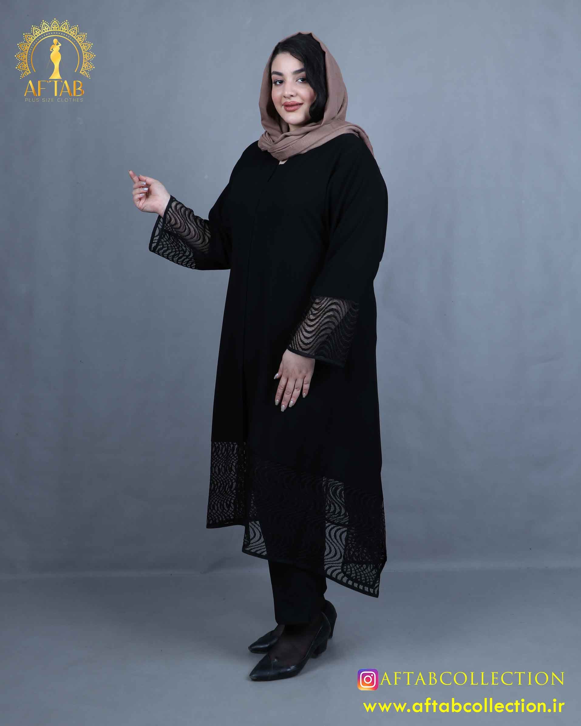 مانتو شانتون خرجکار یاخما سایزبزرگ 3670 — تصویر ۸