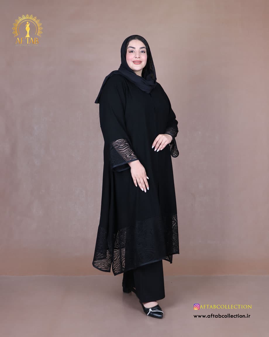مانتو شانتون خرجکار یاخما سایزبزرگ 3670 — تصویر ۵