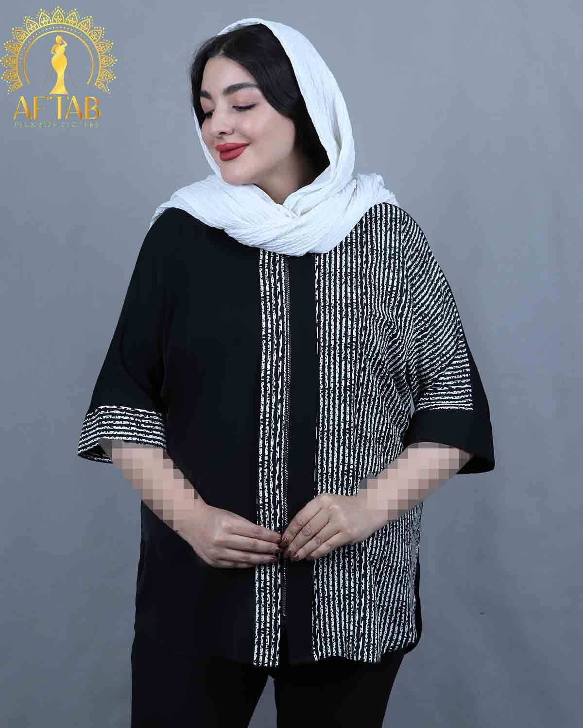 شومیز جلو زیپ سایزبزرگ 4144 — تصویر ۷