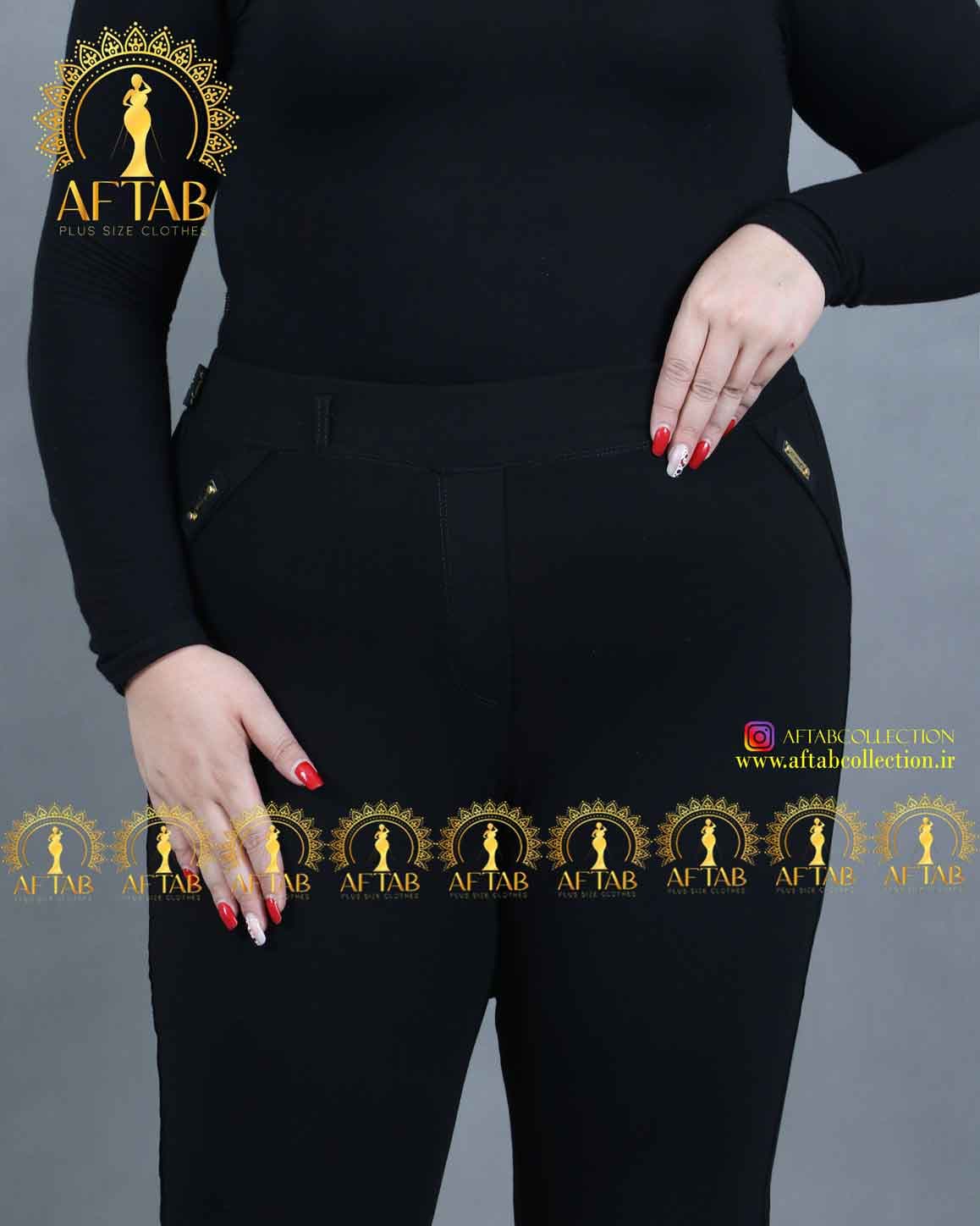 شلوار اداری راسته سایزبزرگ 6968 — تصویر ۳