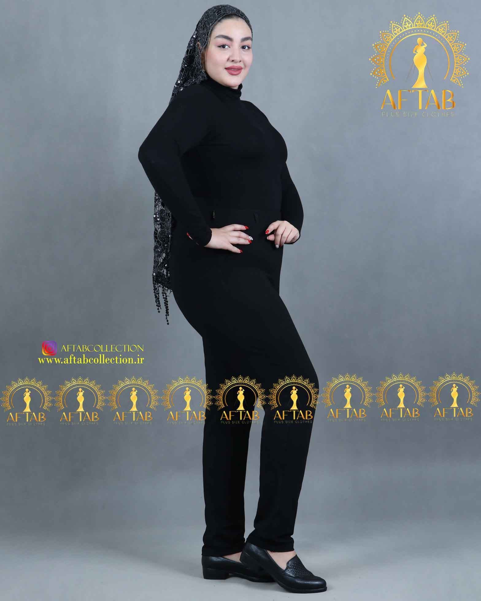 شلوار اداری راسته سایزبزرگ 6968 — تصویر ۲