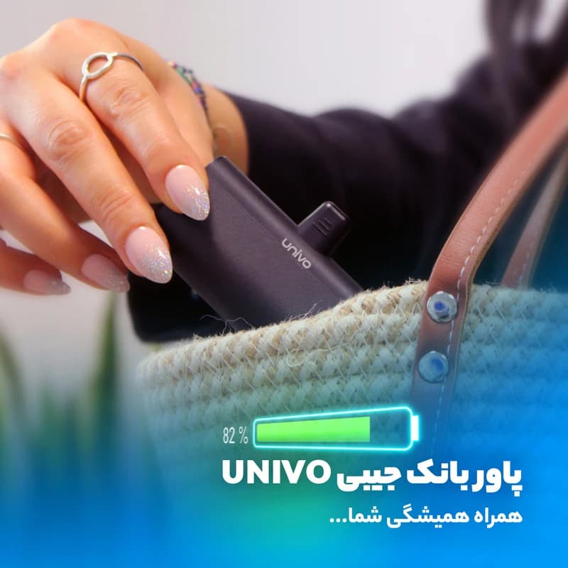 پاوربانک یونیوو مدل UN5000 پورت Type-C — تصویر ۳