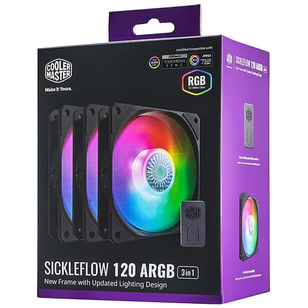 فن کیس کولر مستر SICKLEFLOW 120 ARGB بسته 3 عددی — تصویر ۴