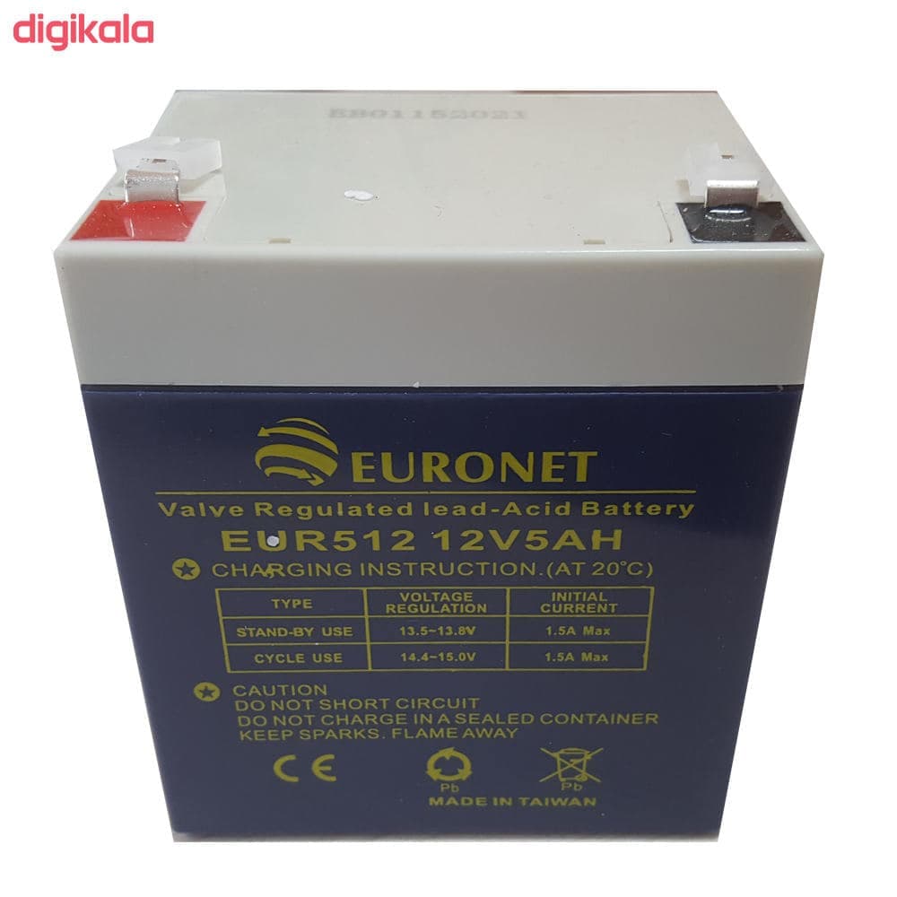 باطری 12 ولت 5 آمپر EURONET یورونت — تصویر ۲