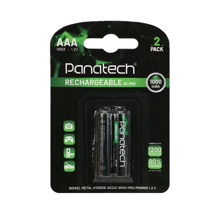 باتری نیم قلمی شارژي Panatech 1000 کارتی 2 عددی