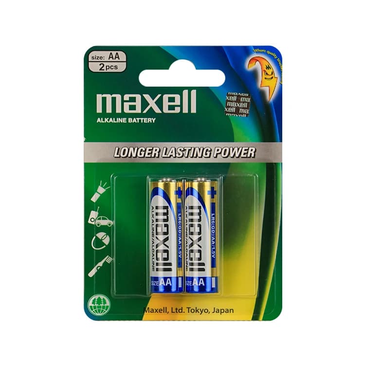 باتری قلمی آلکالاین maxell کارتی 2 عددی