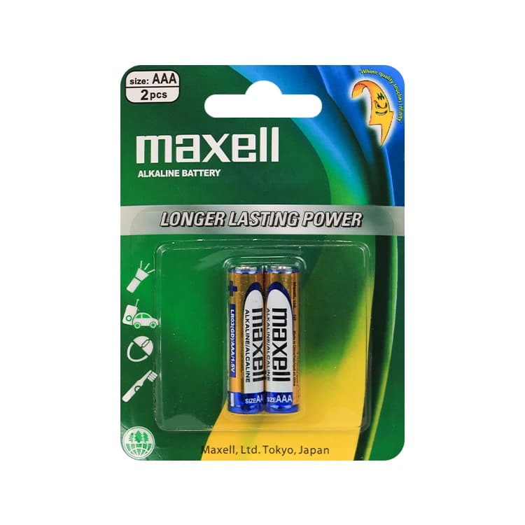 باتری نیم قلمی آلکالاین maxell کارتی 2 عددی