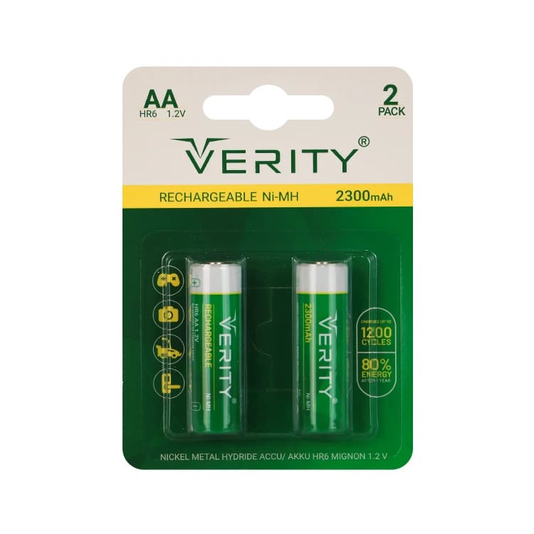 باتری قلمی شارژي VERITY 2300 کارتی 2 عددی