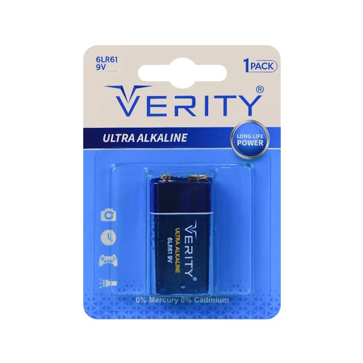 باتری 9V کتابی الترا آلکالاین VERITY کارتی