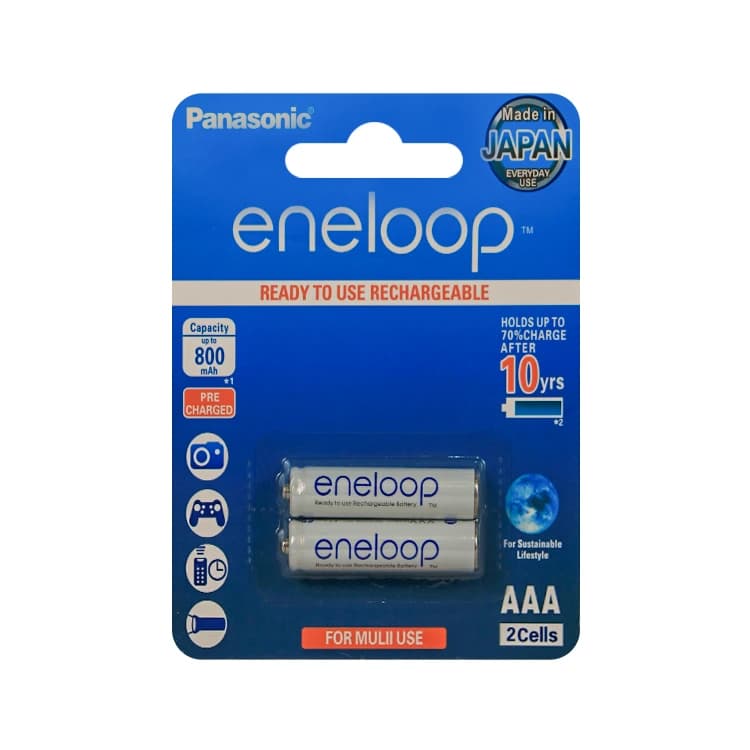 باتری نیم قلمی شارژي Panasonic eneloop 800 کارتی 2 عددی