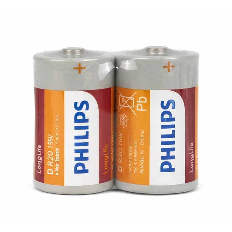 باتری بزرگ PHILIPS مدل Long Life شرینک 2 عددی