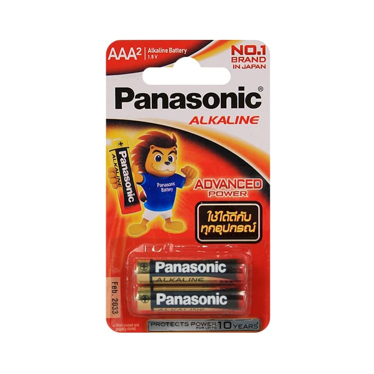 باتری نیم قلمی آلکالاین PANASONIC کارتی 2 عددی