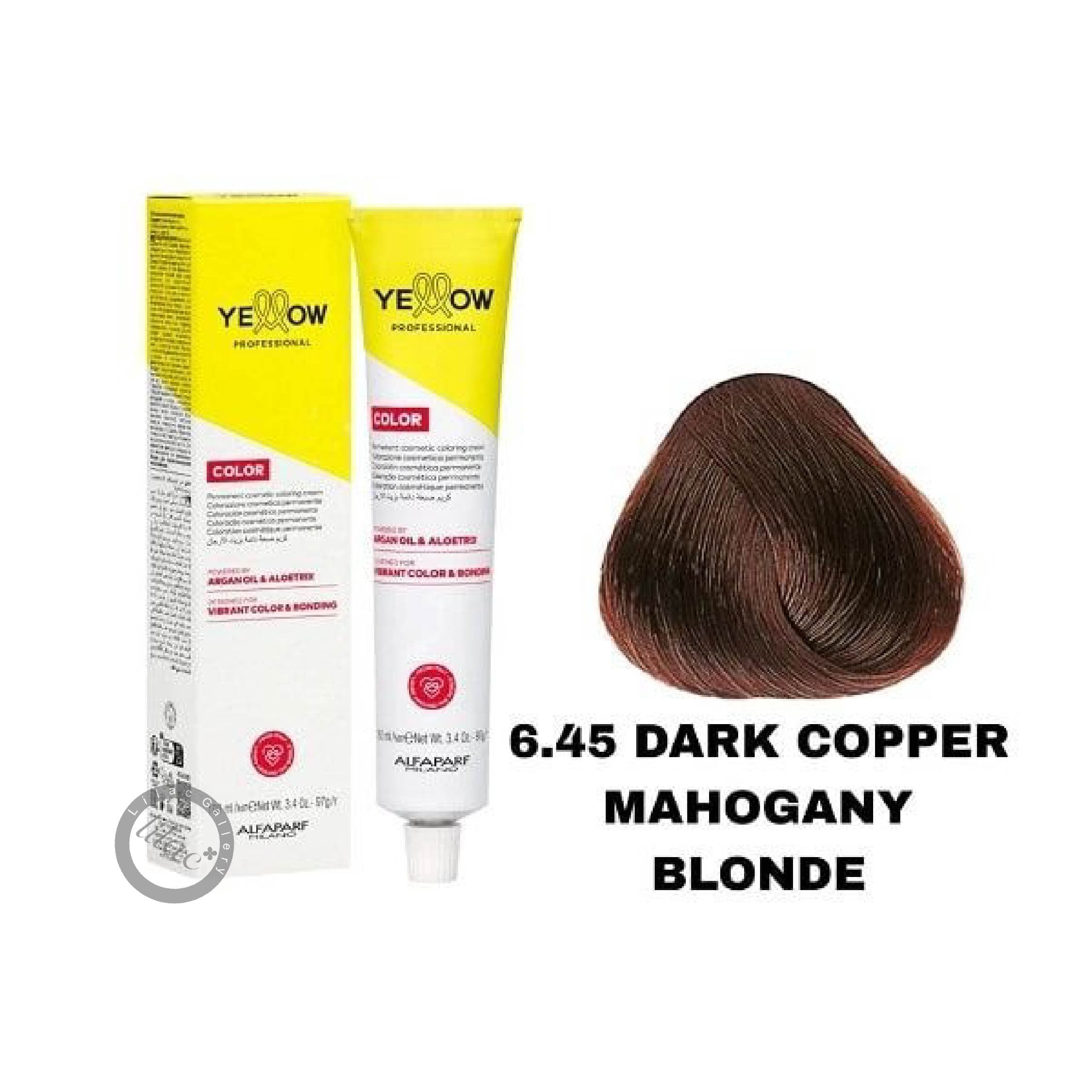 آلفا پرف یلو ALFAPARF YELLOW PROFESSIONAL رنگ مو شماره 6.45 بلوند مسی ماهاگونی تیره 100 میل