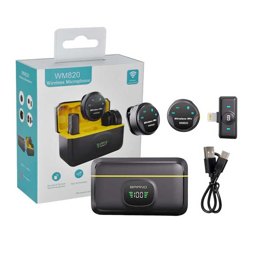 میکروفون یقه ای بی سیم Lightning دوقلو WM820 ( مخصوص گوشی های اپل )