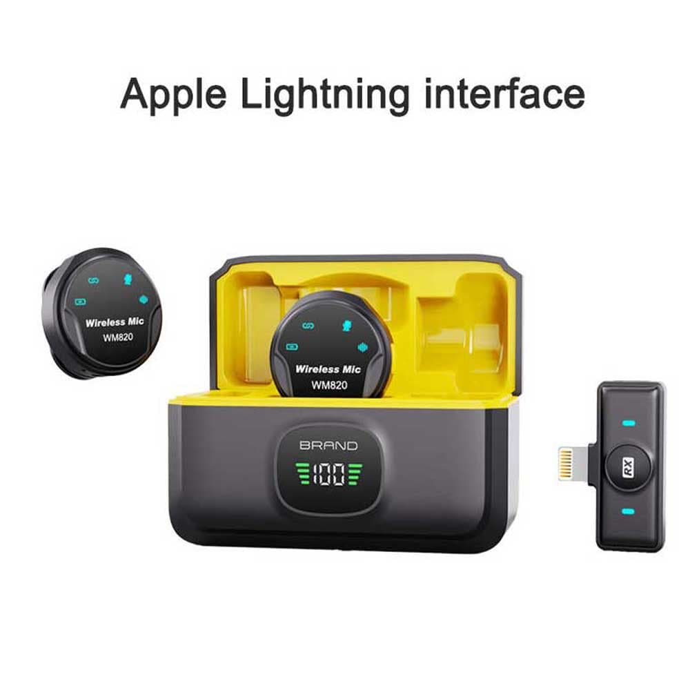 میکروفون یقه ای بی سیم Lightning دوقلو WM820 ( مخصوص گوشی های اپل ) — تصویر ۲