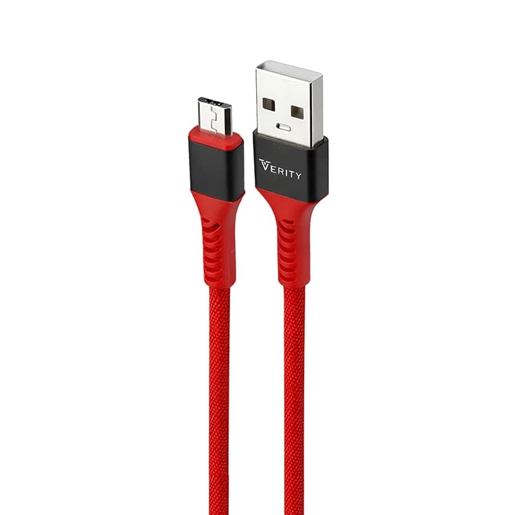 کابل دیتا و شارژ اندروید VERITY مدل 3137 قرمز — تصویر ۲