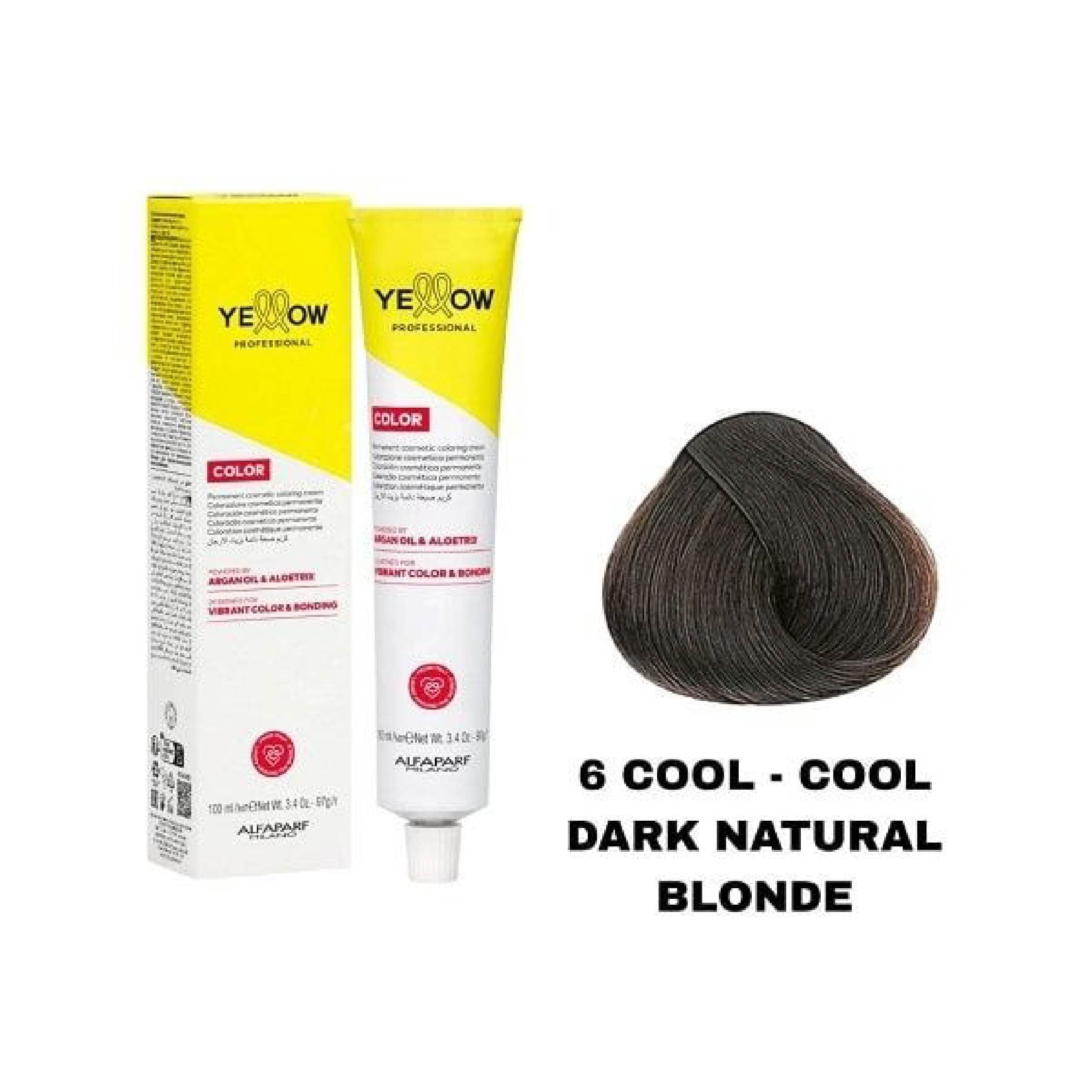 آلفا پرف یلو ALFAPARF YELLOW PROFESSIONAL رنگ مو شماره 6cool بلوند طبیعی تیره سرد 100 میل