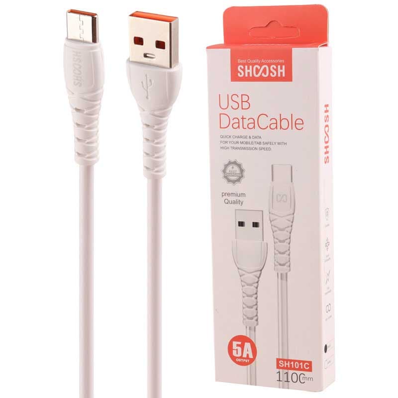 کابل فست شارژ TYPE C شوش SHOOSH SH-101C 5A 110CM