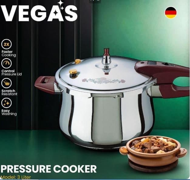زودپز گلدار استیل وگاس آلمان مدل 18/10 VEGAS