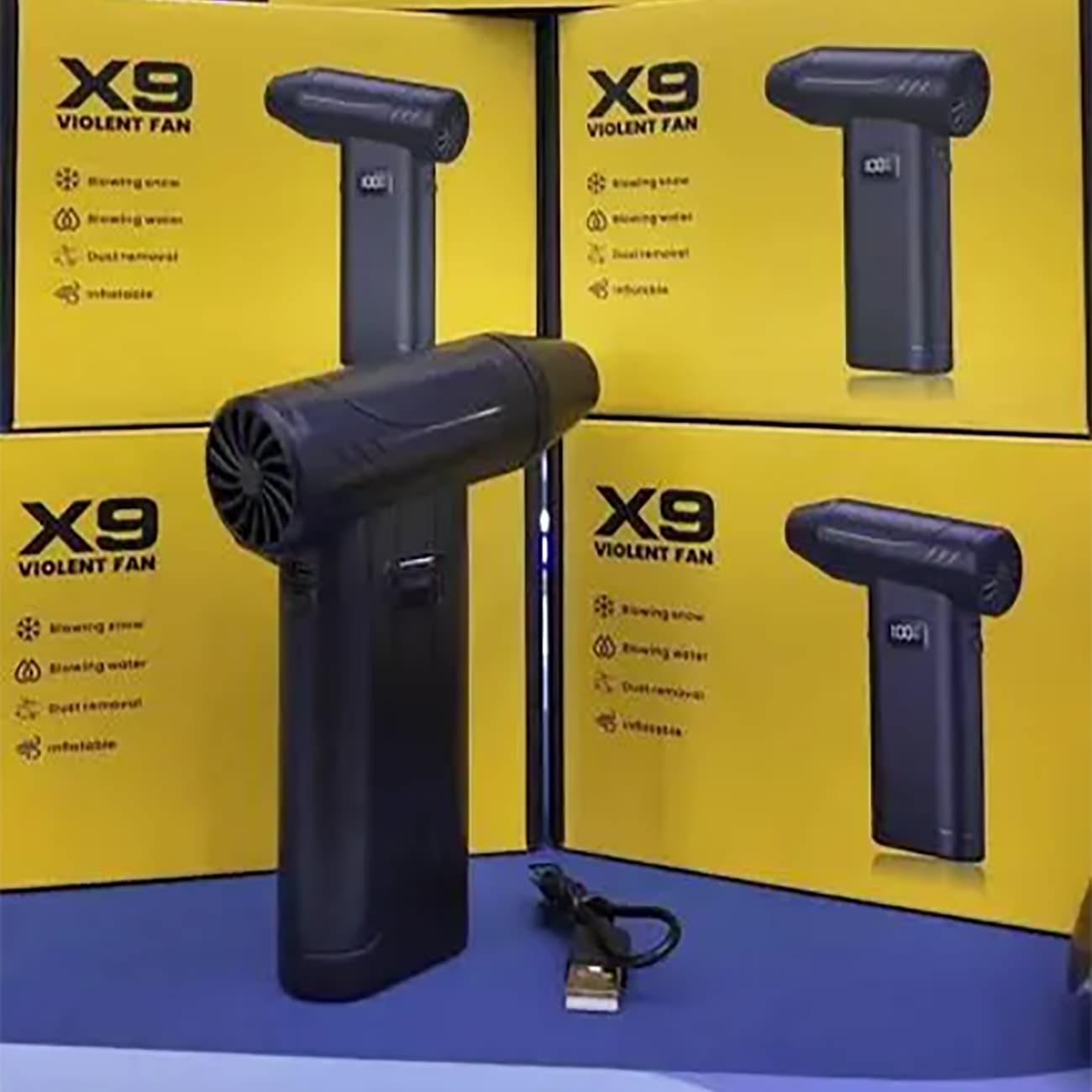 جت فن شارژی مدل X9 سری Violent Fan با نمایشگر باتری — تصویر ۵