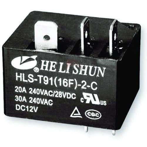 رله 12 ولت کولری فیش خور 5 پایه 30 آمپر HLS-T91-2-12