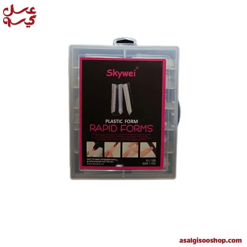 قالب کاشت راپید فرم مدل مربعی گرد اسکای وی|Sky Way Rapid Form Nail Mold Round Square Model| کد 2759