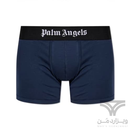 شورت مردانه باکسر بریف اورجینال وارداتی برند Palm Angels سرمه ای مشکی سفید کش 5 سانتی — تصویر ۷