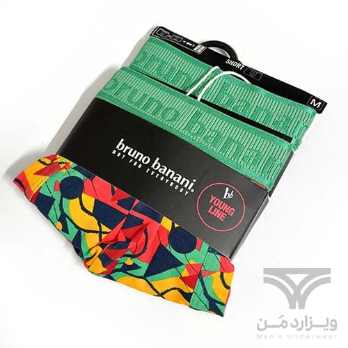 پک 2 تایی شورت مردانه باکسر بریف Bruno Banani آلمان اورجینال وارداتی طرح فانتزی سبز — تصویر ۲