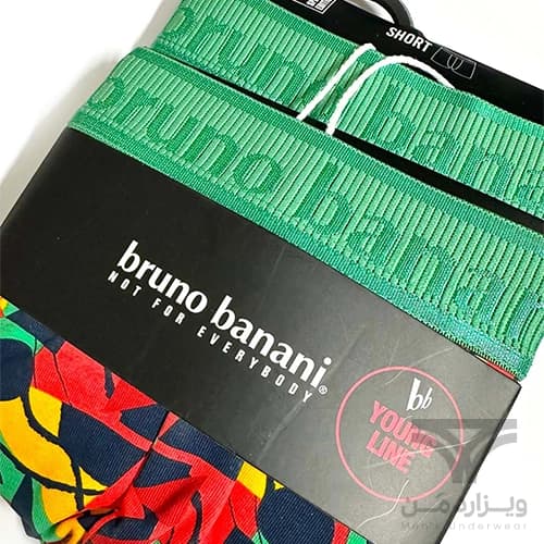 پک 2 تایی شورت مردانه باکسر بریف Bruno Banani آلمان اورجینال وارداتی طرح فانتزی سبز — تصویر ۳