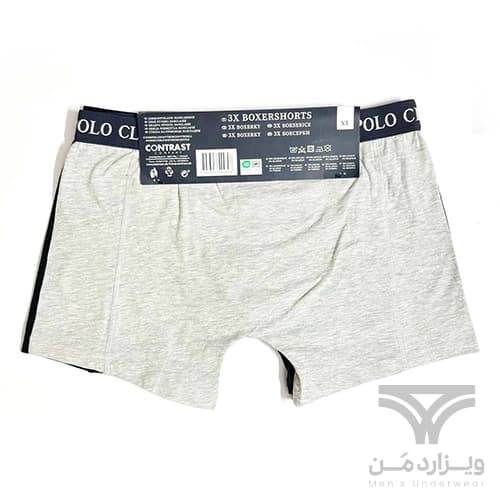 پک 3 تایی شورت مردانه باکسر بریف اورجینال وارداتی King Shill مشکی طوسی سرمه ای — تصویر ۶