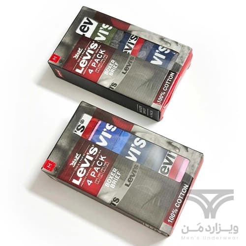 پک 4 تایی شورت مردانه باکسر بریف میکروفایبر اورجینال وارداتی برند لیوایز Levi’s آمریکا کش 4 سانتی رنگبندی رندوم — تصویر ۵