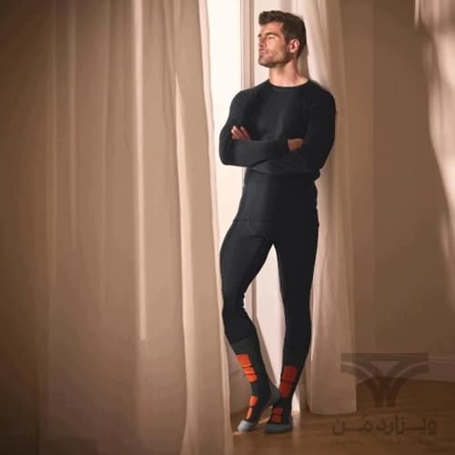 بلوز مردانه ترمو (حرارتی) بیس لایر اسمارا Esmara آلمان مشکی Thermal Underwear داخل کرک — تصویر ۴