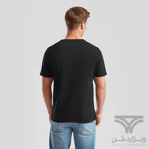 پک 2 تایی تیشرت مردانه اورجینال وارداتی Fruit of the Loom یقه گرد مشکی Crew Neck — تصویر ۴