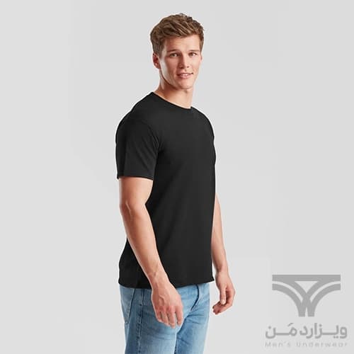 پک 2 تایی تیشرت مردانه اورجینال وارداتی Fruit of the Loom یقه گرد مشکی Crew Neck — تصویر ۳